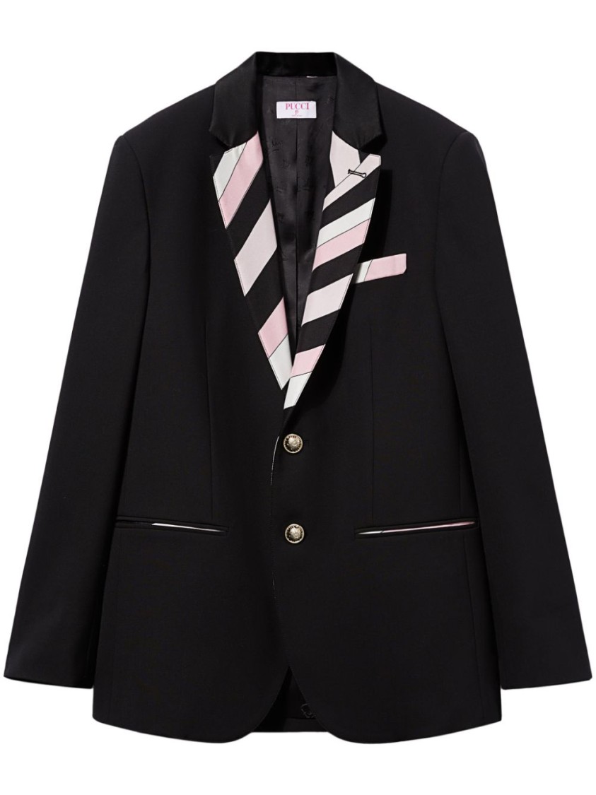 Pucci Single-breasted Jacket In Black