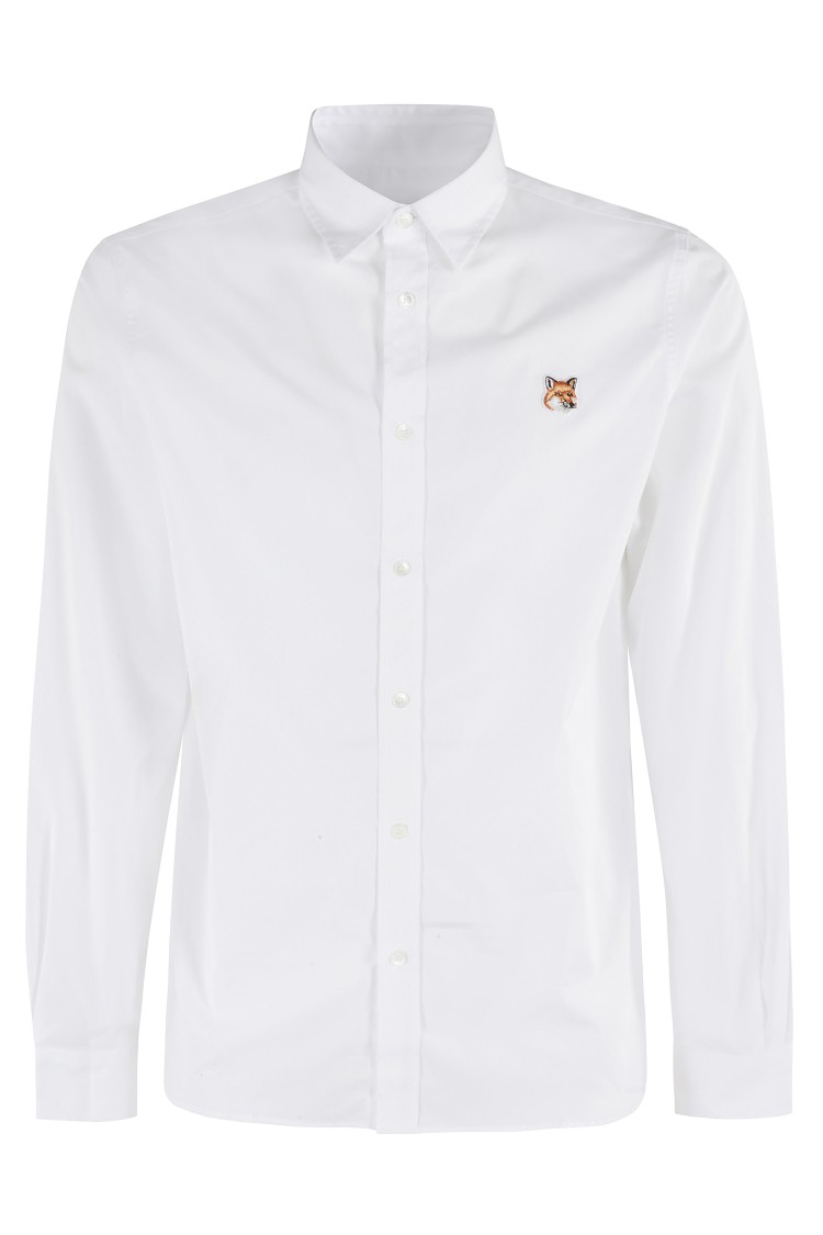 Shop Maison Kitsuné Fox Head Classic Shirt In White