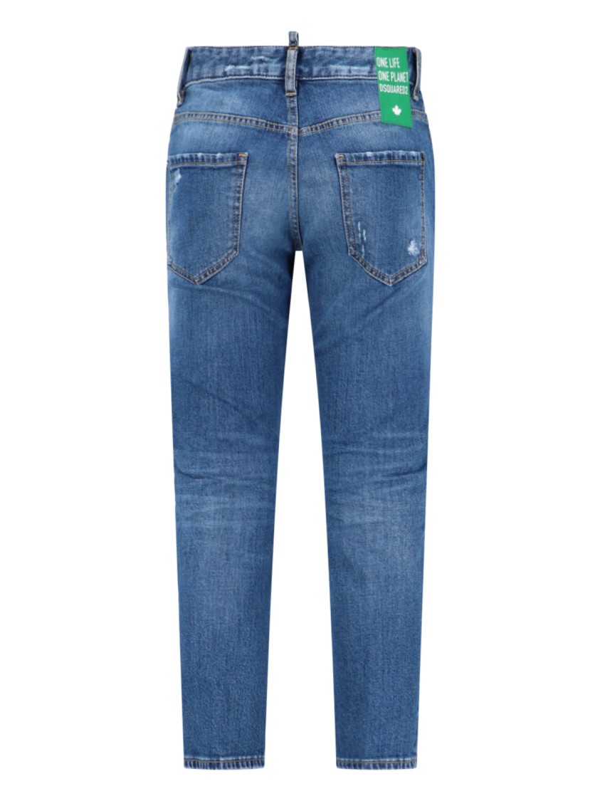 Shop Dsquared2 Slim Fit Distressed Denim Jeans In Blue