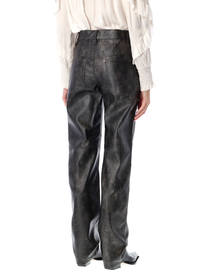 Shop Isabel Marant Étoile Coralea Faux Leather Pants In Black