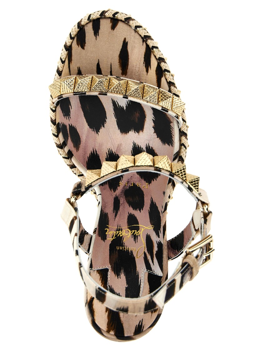 Christian Louboutin 'pyraclou' Sandals In Neutral