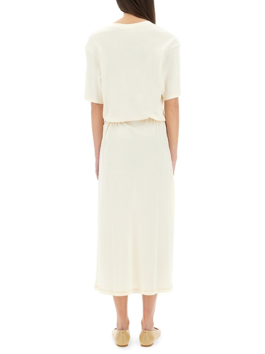 Lemaire Women T-shirt Dress With Belt In Neutrals