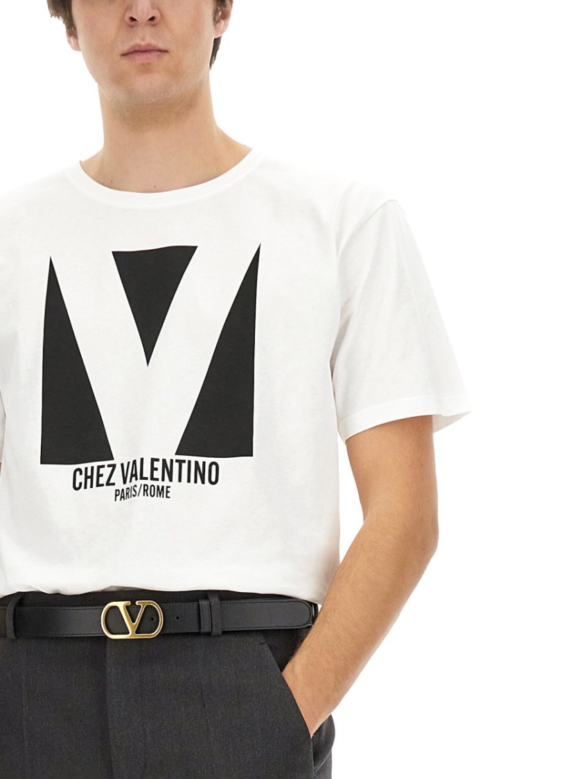 Shop Valentino Cotton T-shirt With Print