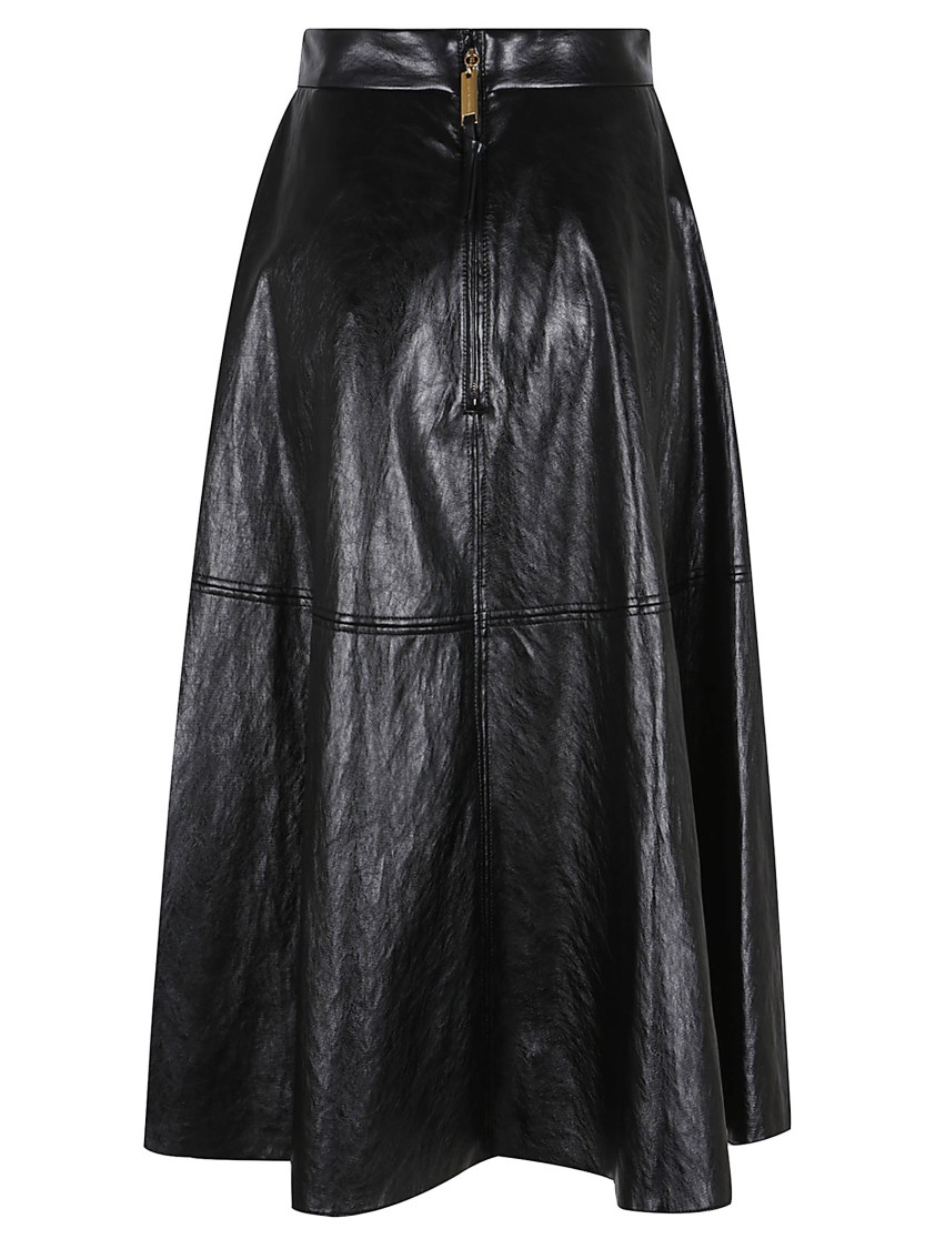 Elisabetta Franchi Flared Midi Skirt In Black