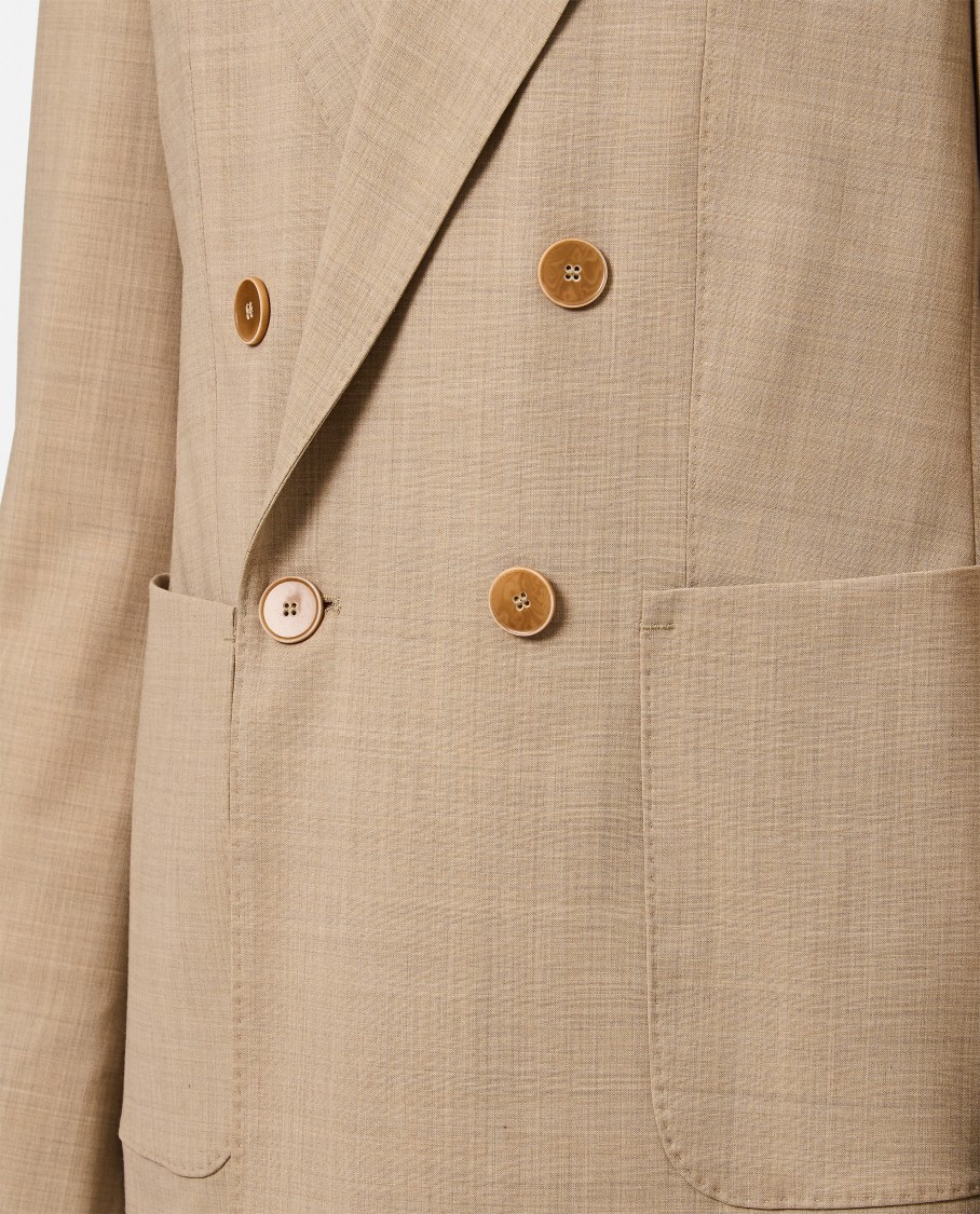 Max Mara Beige Double-breasted Blazer In Neutrals