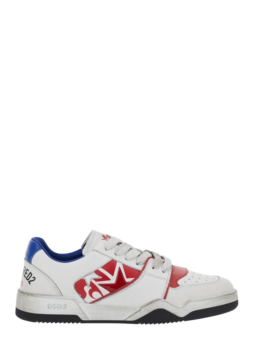Shop Dsquared2 White Sneakers With Distressed Effect