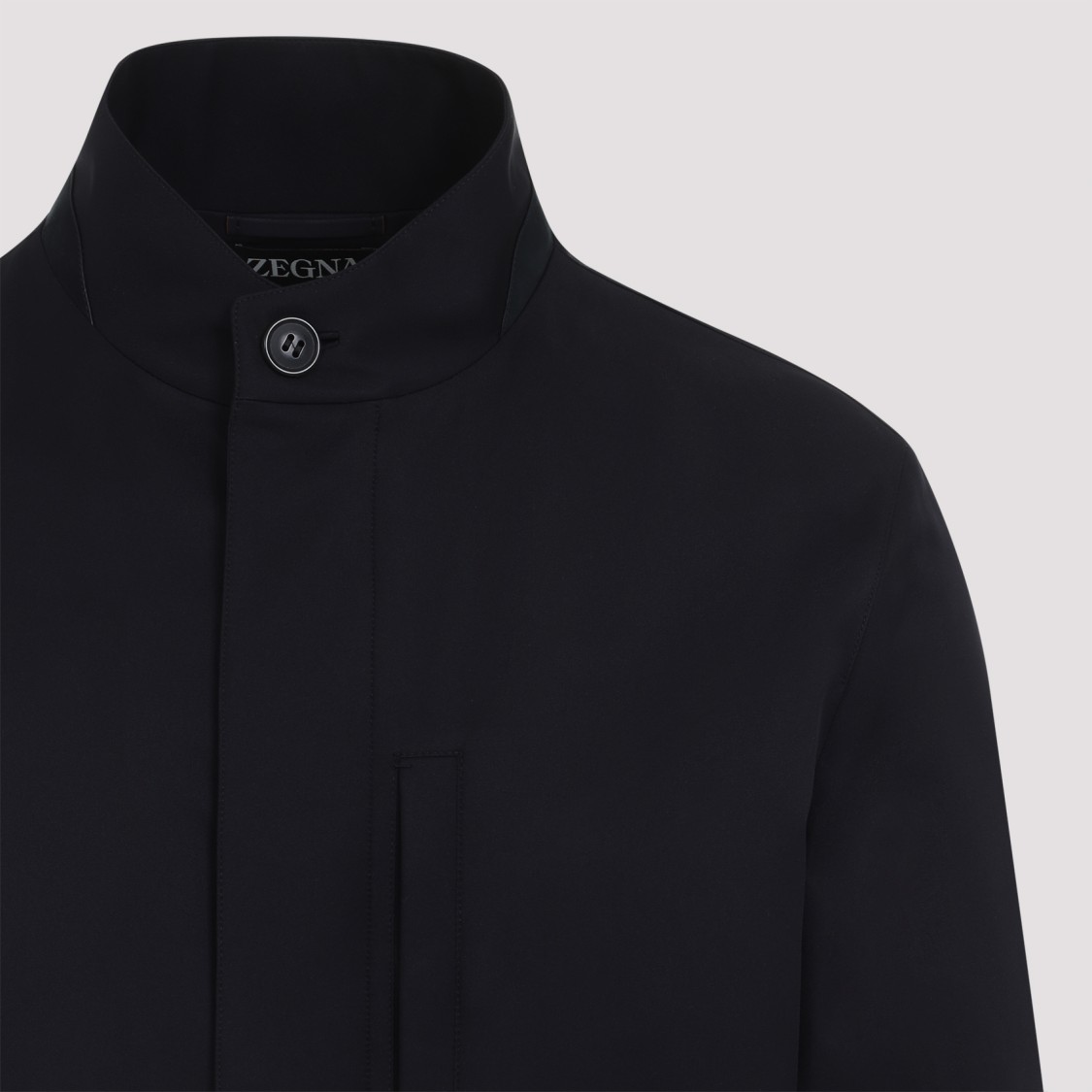 Shop Zegna Blue Navy Wool Over Jacket