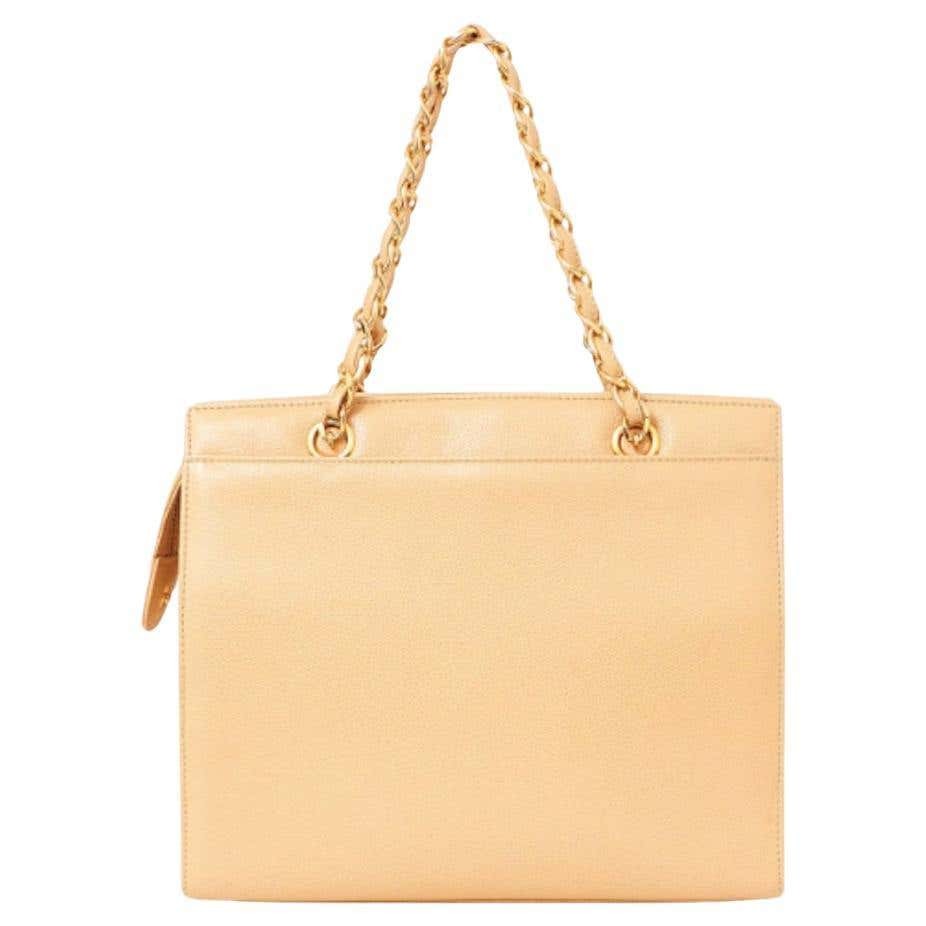 Pre-owned Chanel Camel Caviar Leather Bag In Neutrals