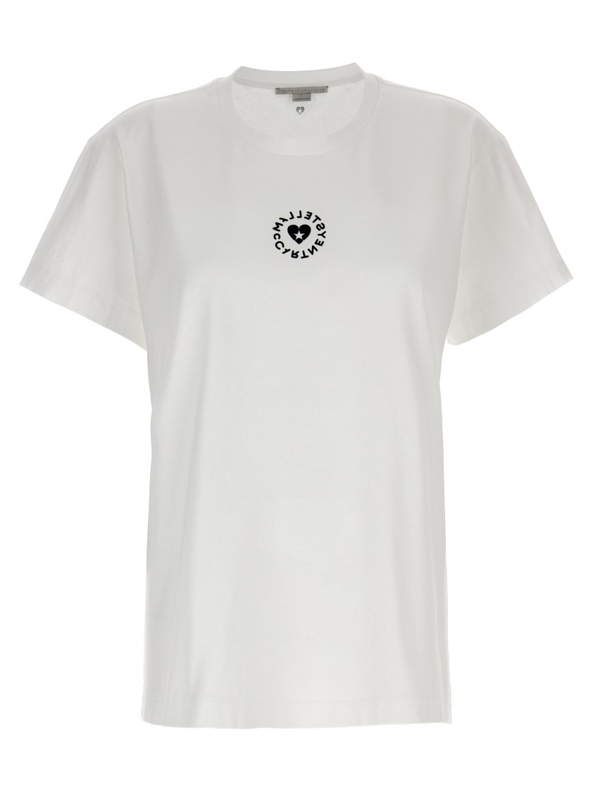 Stella Mccartney Cotton T-shirt With Circular Logo In White