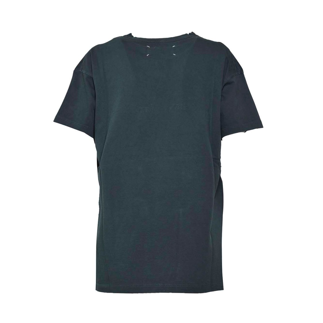Maison Margiela Green Cotton T-shirt With Reverse Logo In Green