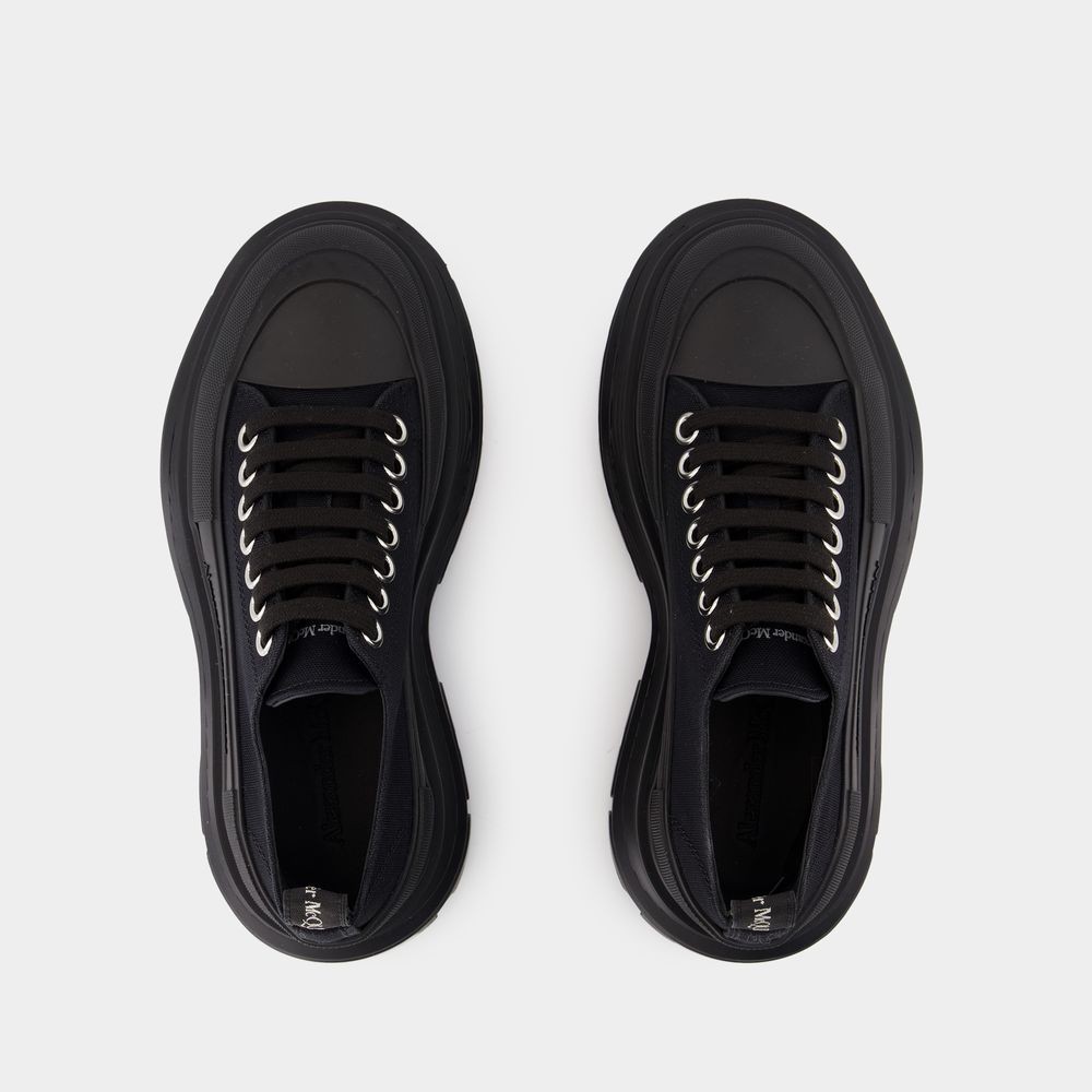 ALEXANDER MCQUEEN ALEXANDER MCQUEEN TREAD SLICK SNEAKERS - CANVAS - BLACK