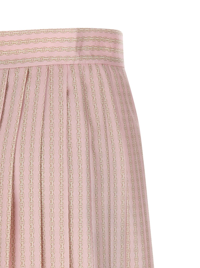Versace Foulard Print Silk Twill Mini Skirt In Pink