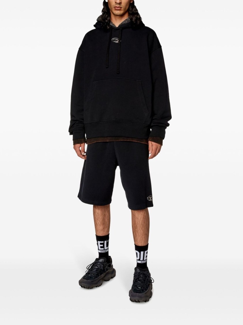 Diesel Relaxed Fit Hoodie With Classic Hood And Kangaroo Pocket In Black