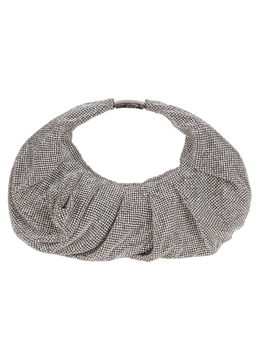 Benedetta Bruzziches Yennefer Mesh Metallic Crystal Top-handle Bag In Pink