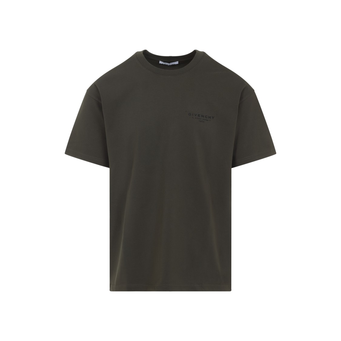 Givenchy Khaki Green Cotton T-shirt In Black