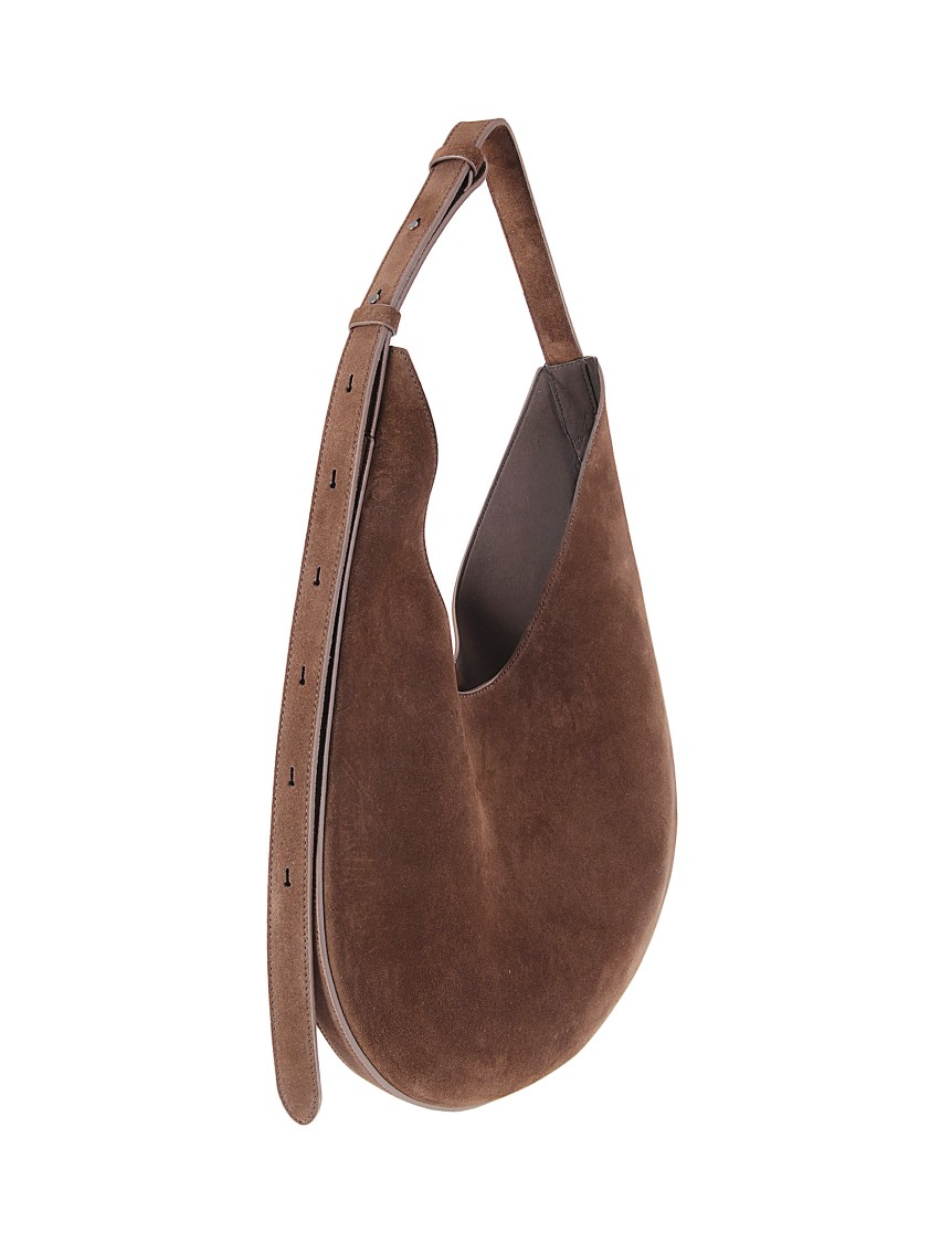 Aesther Ekme Brown Suede-effect Calfskin Hobo Bag In Brown