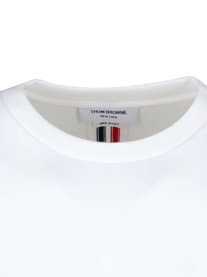 Shop Thom Browne "loopback Stripe" Pullover – White