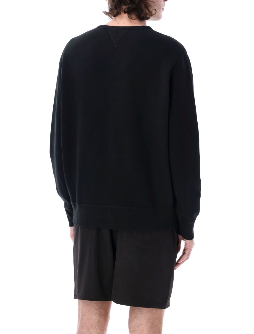Polo Ralph Lauren Black Cotton Blend Sweatshirt With Logo In Black