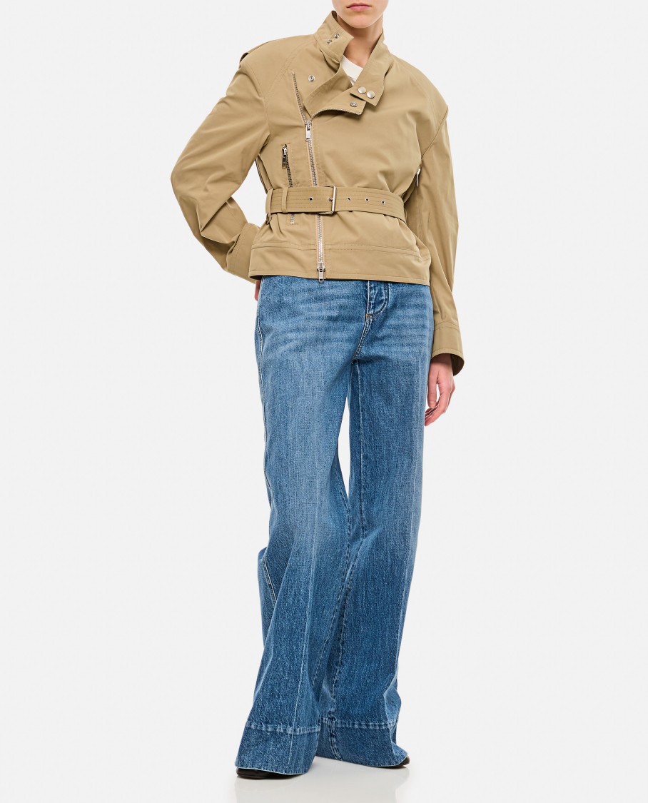 Shop Bottega Veneta Compact Cotton Beige Nail In Neutrals