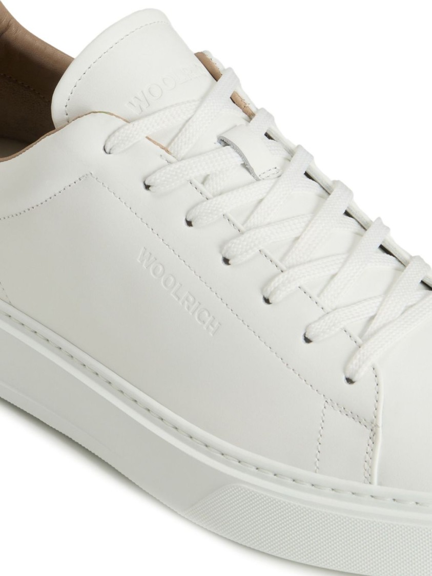 Woolrich Classic Court Sneakers With Comfortable Padded Ankle In White