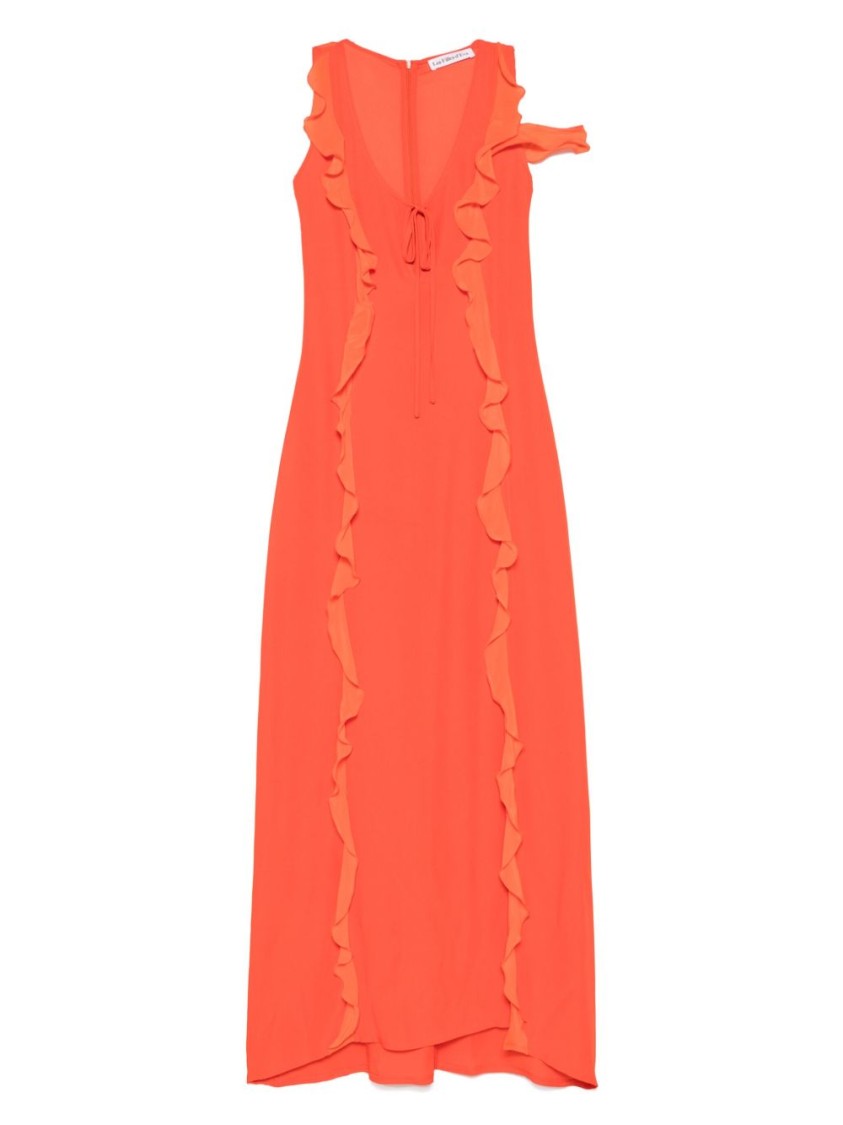 Les Filles D'eva Ruffled Crepe Dress With Tie-fastening Straps
