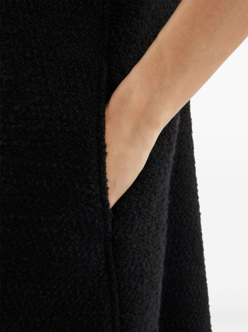Fay Structured Sleeveless Jacket With High Collar And Textured Fabric In Black