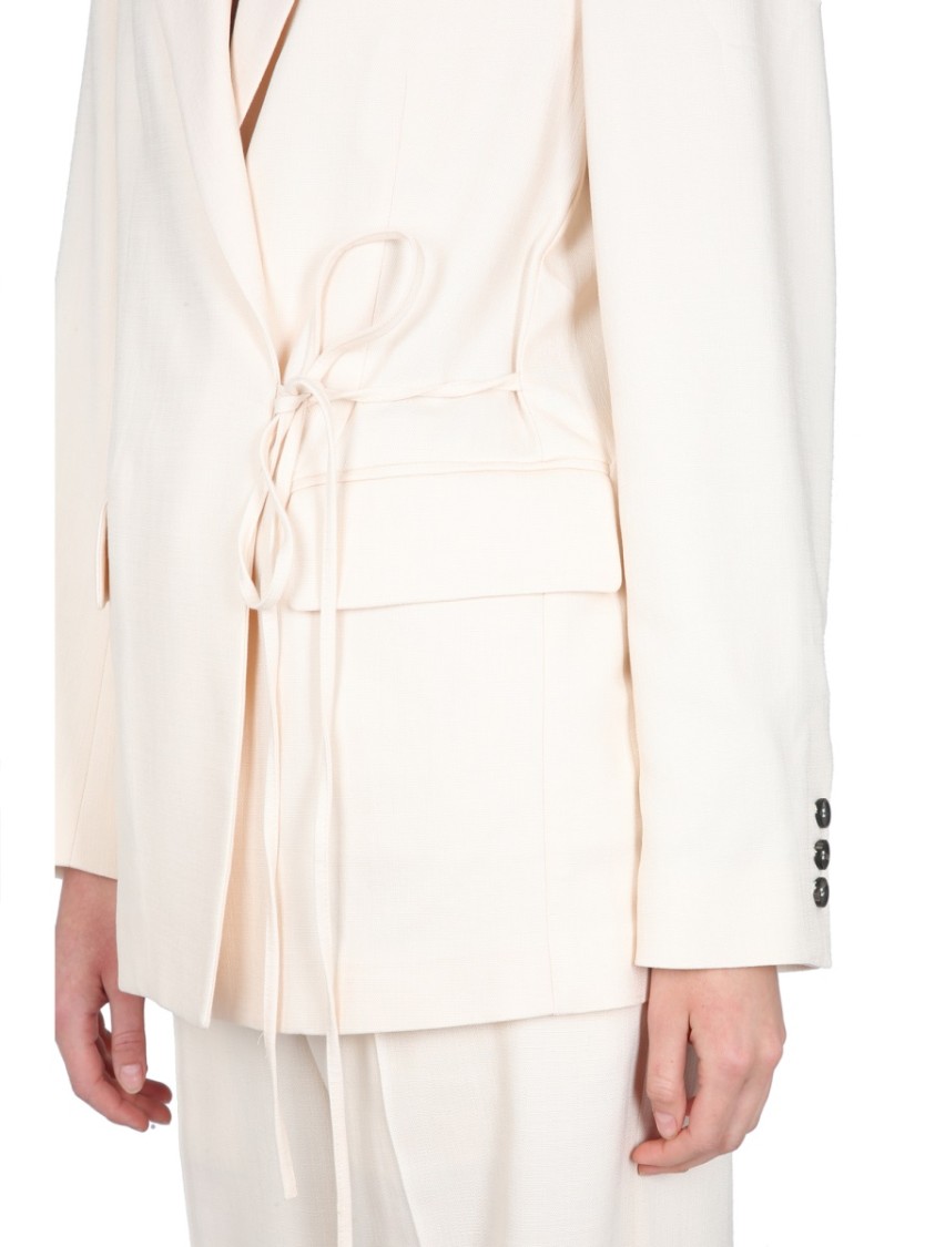 Msgm Viscose Blazer In Neutrals