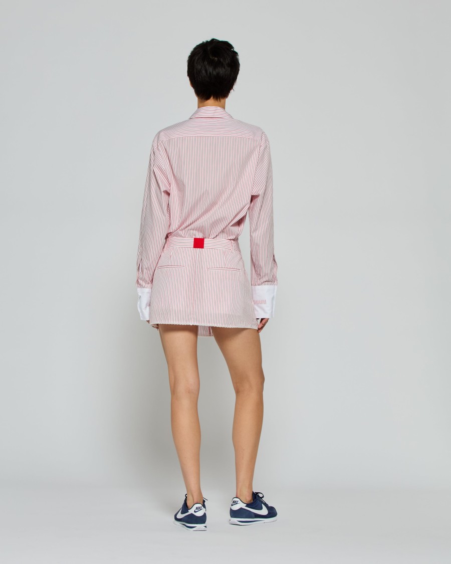 Serena Bute Striped Serena Mini Skirt - Red/white