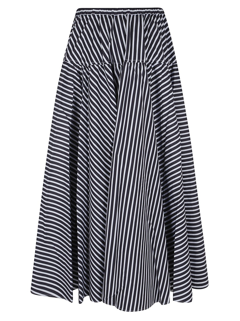 Shop Patou Flowing Blue Cotton Maxi Skirt