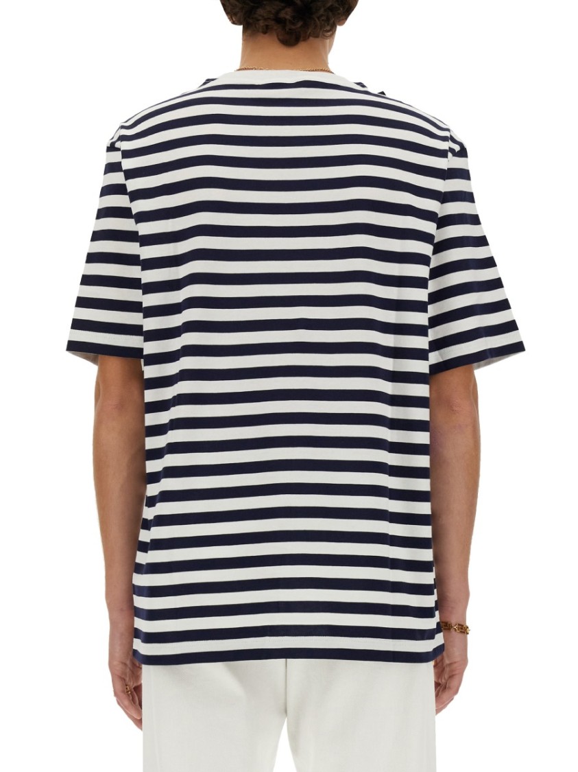 Shop Versace Striped T-shirt In Multicolor