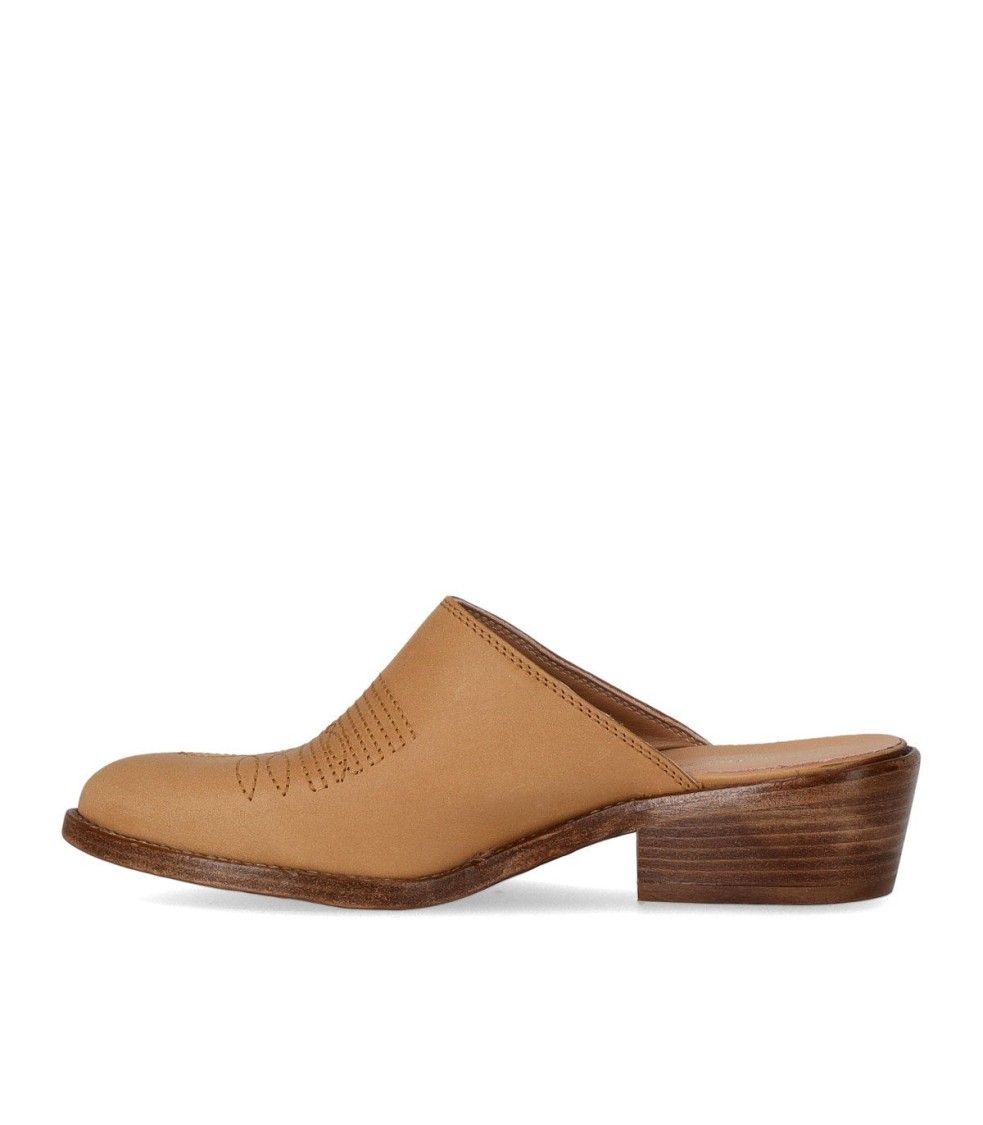Duccio Del Duca Maverik Western Tan Mule In Brown