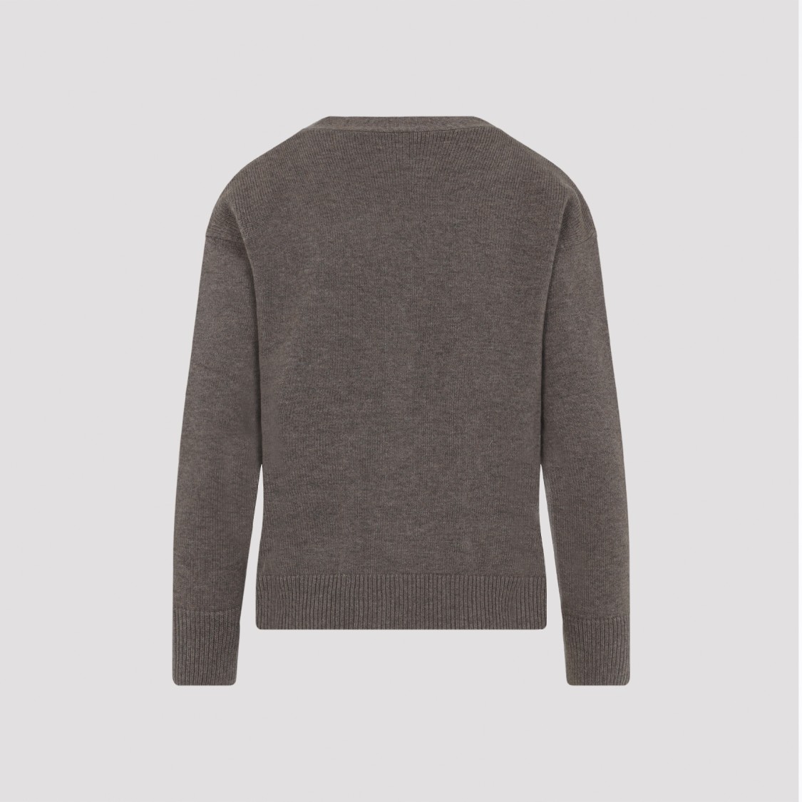Max Mara Cedro Brown Wool And Cashmere Cardigan In Gray