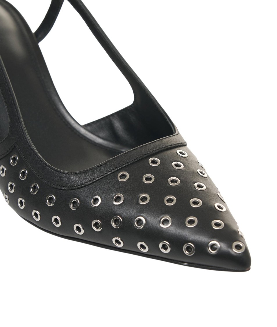 Shop Michael Kors Black Alora' Mid Slings With Studs