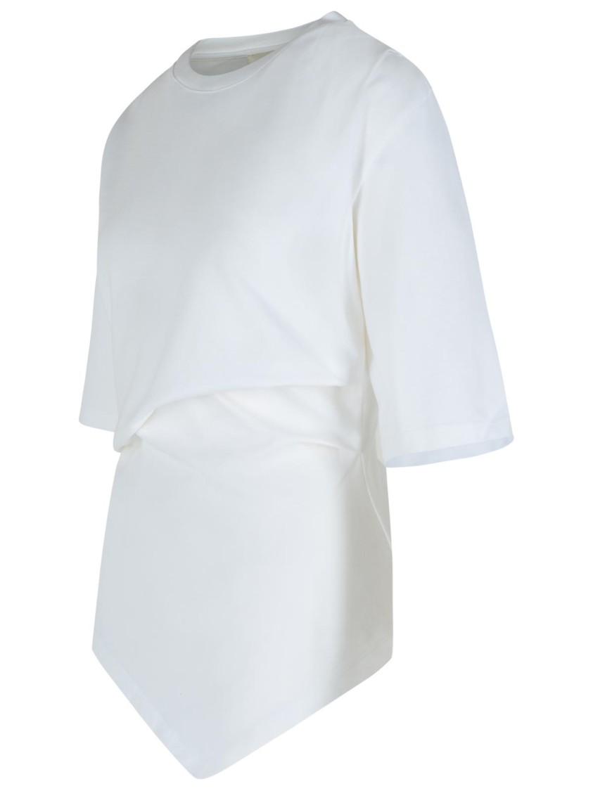 Rohe Asymmetrical White Organic Cotton Woven T-shirt In White