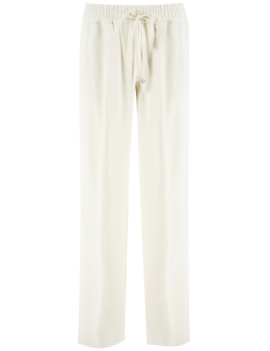 Shop Kiton Loose-fit Silk Trousers With Drawstring Waistband In White