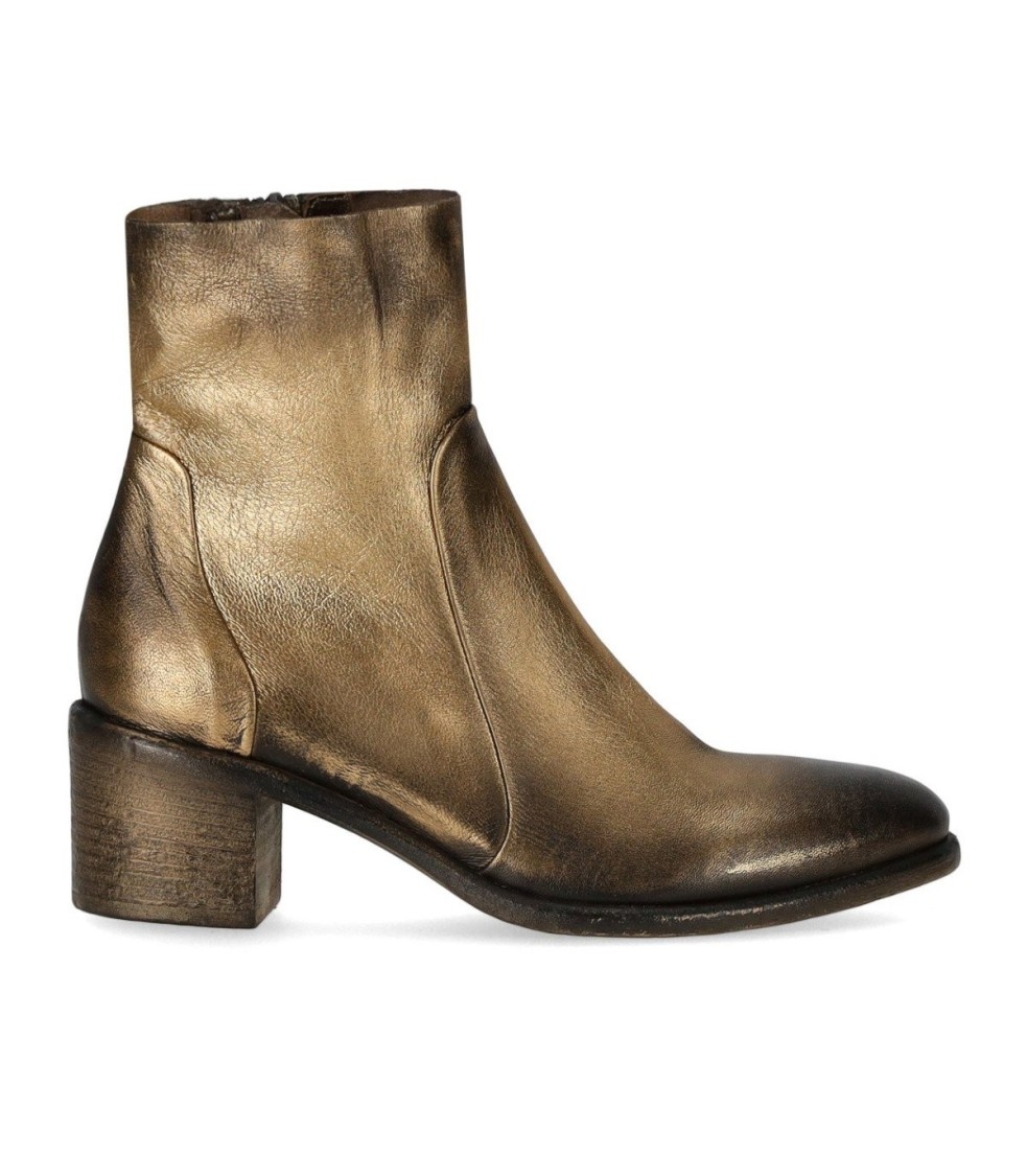 STRATEGIA STRATEGIA GEMMA GOLD HEELED ANKLE BOOT