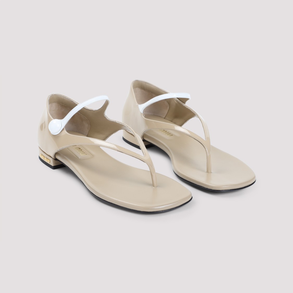 Miu Miu Beige Log Sandals