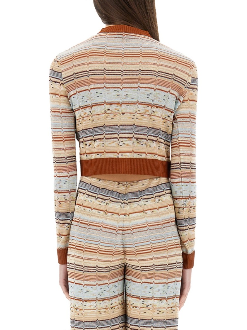 Shop Missoni Striped Pattern Cardigan In Multicolor