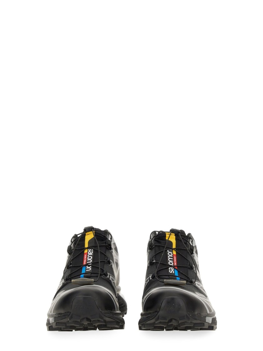 Salomon Mens Black Black Silver Xt-6 Gtx Quick-lace Mesh Low-top Trainers In Black