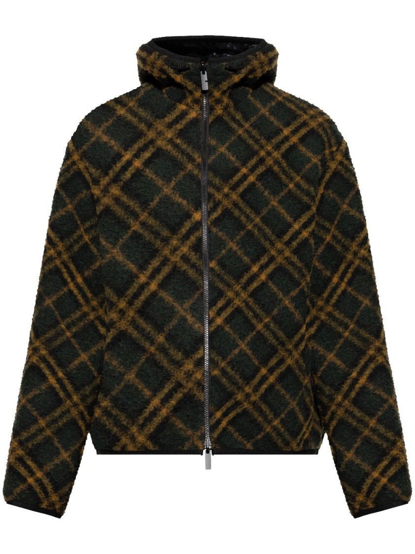 Burberry Reversible Jacket With Icon Check Print In Black