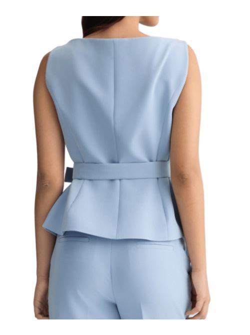 Liu •jo Liu Jo Sky Blue Jacket With Structured Silhouette And Peplum Hem
