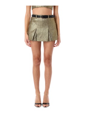 Self-Portrait Bouclé Wool Skort Mini in Black | THE LIST