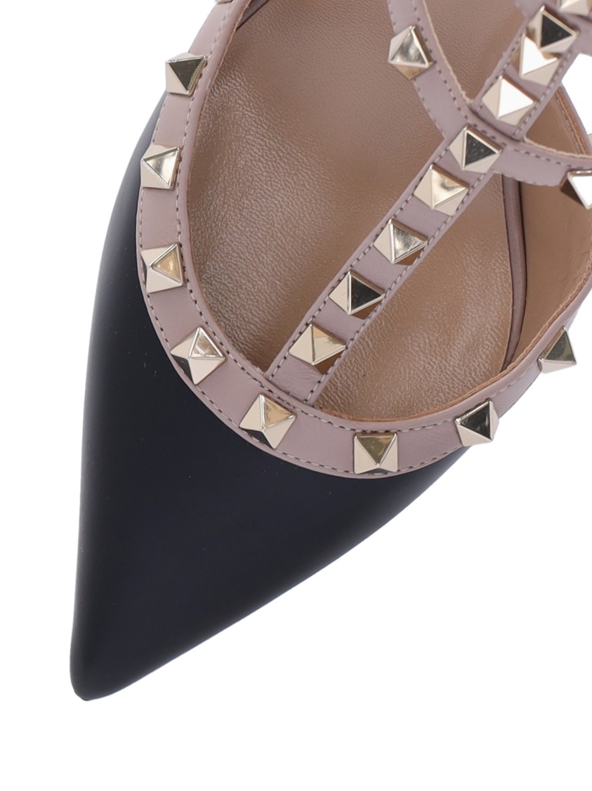 Valentino Garavani Rockstud' Slingback Heels – Black In Black