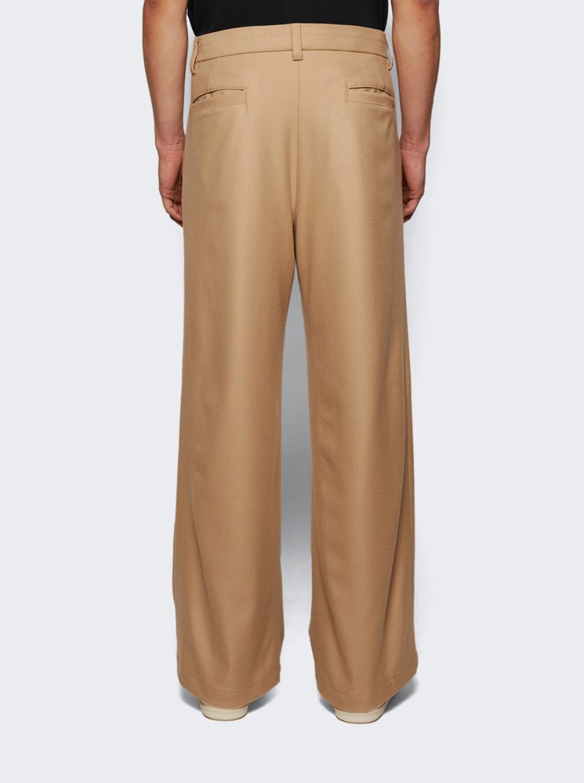 Nahmias Pleated Trousers Sand Tropical In Brown