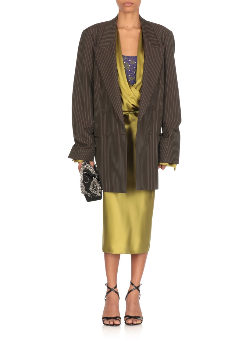 Dries Van Noten Draped Silk-blend Satin Blouse