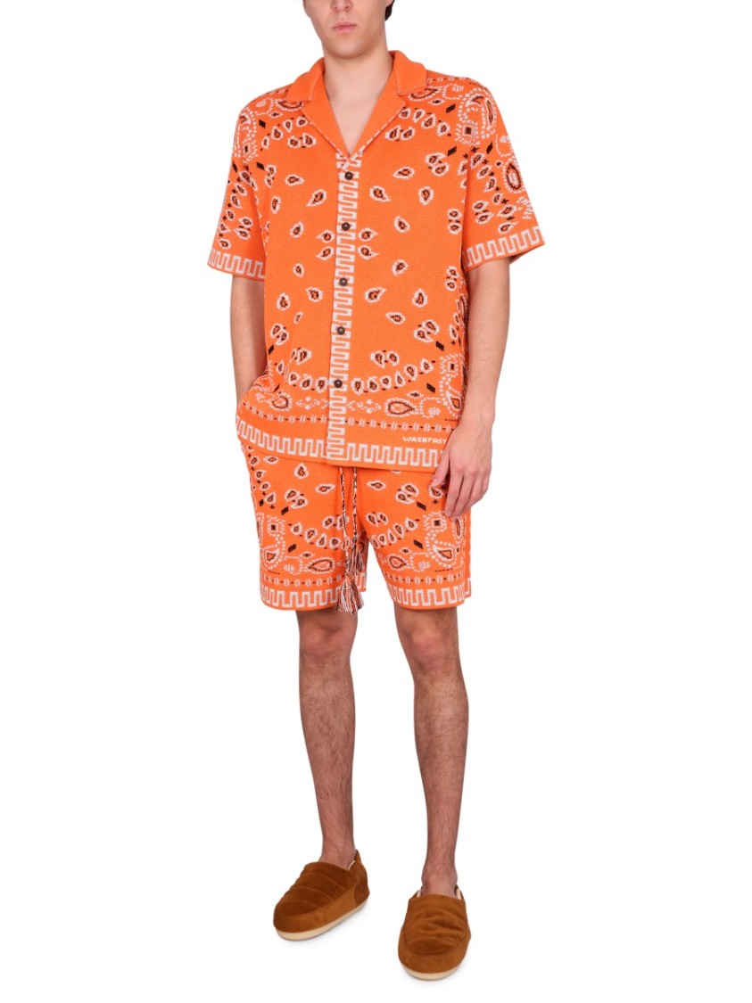 Alanui Drawstring Waist Shorts All-over Print Pockets