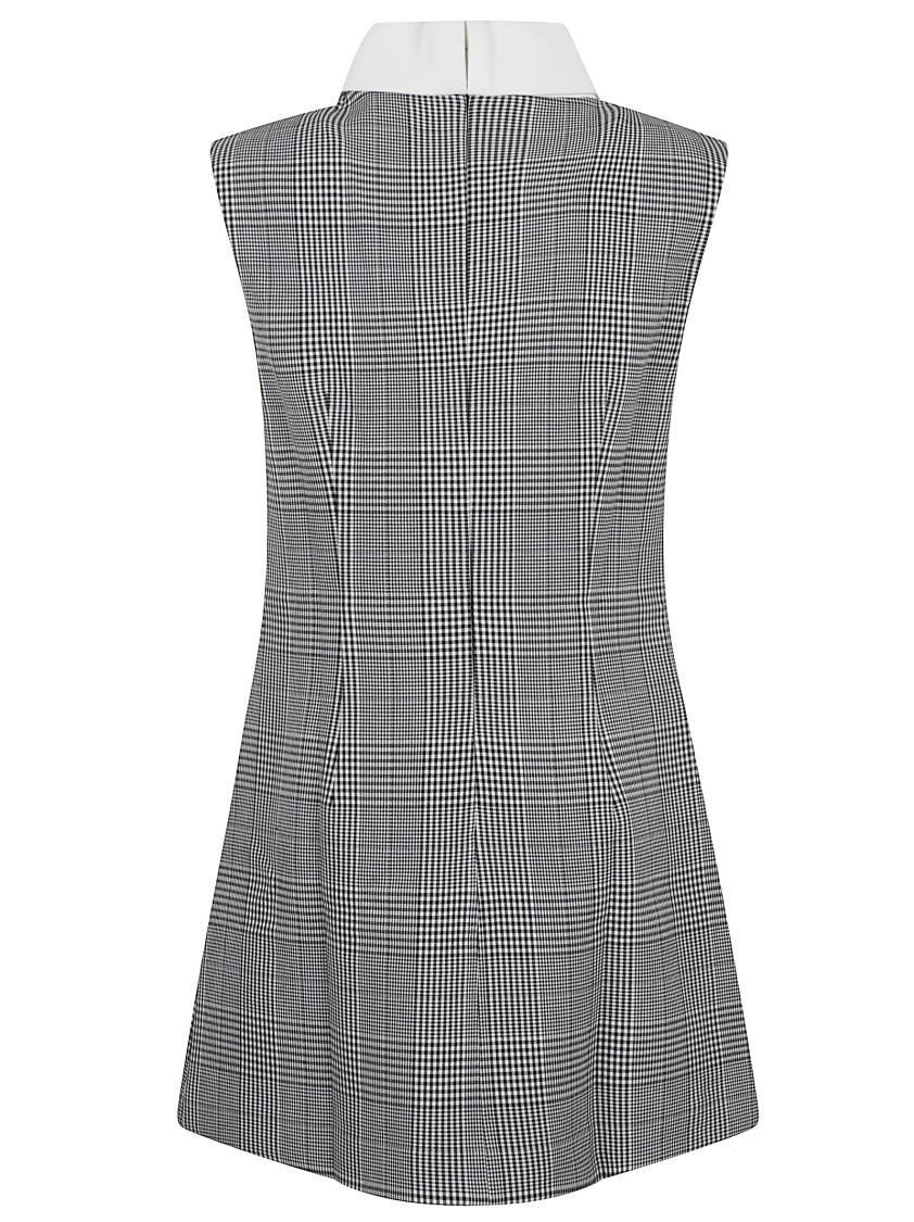 Self-portrait Sleeveless Prince Of Wales Check Mini Dress In Gray