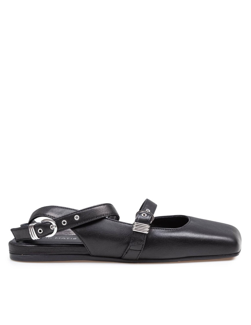 Vic Matie Square Closed Chanel Ballerina Shoe In Nappa Color Black In Grey