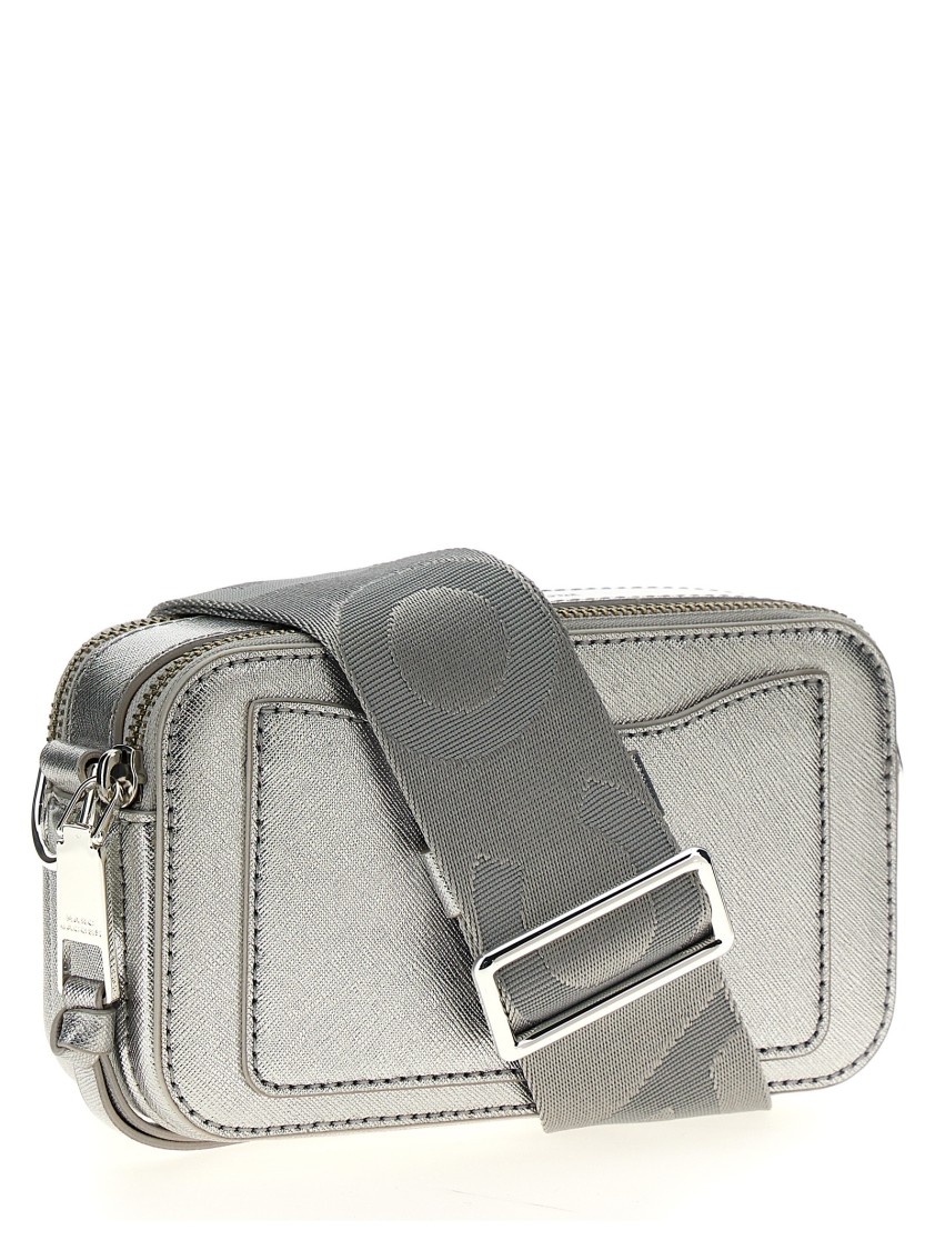 Marc Jacobs 'the Metallic Snapshot' Crossbody Bag In Silver