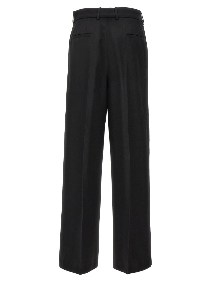 Jil Sander Elasticated-waist Wide-leg Trousers In Black